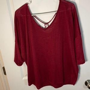 Maroon cross back blouse